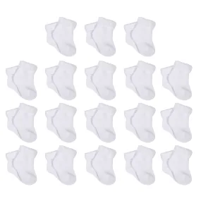 18-Pack Baby Neutral White Wiggle Proof® Socks