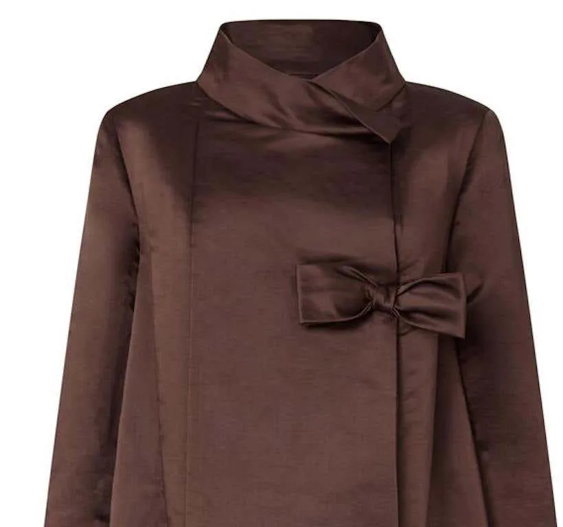 1950s Chocolate Brown Silk Swing Coat