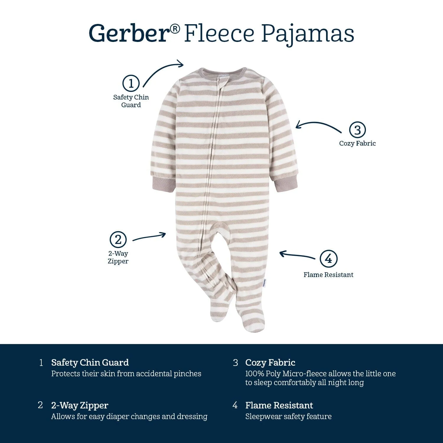 2-Pack Baby & Toddler Neutral Deer Fair Isle Fleece Pajamas