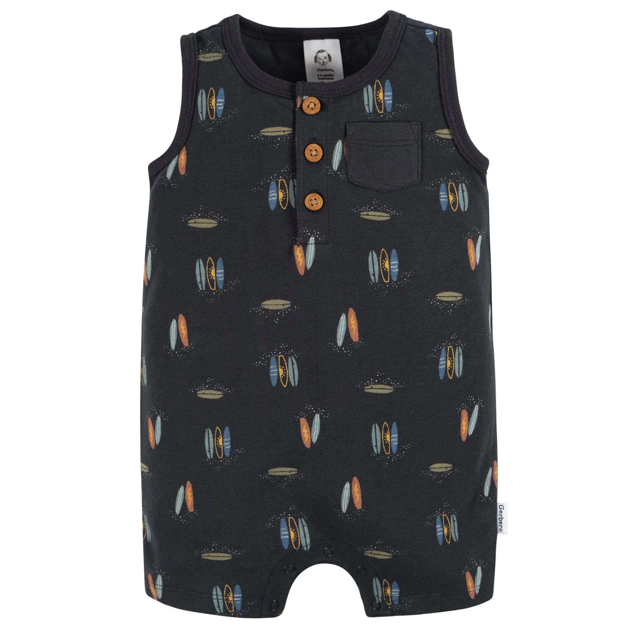 2-Pack Baby Boys Surfing Rompers