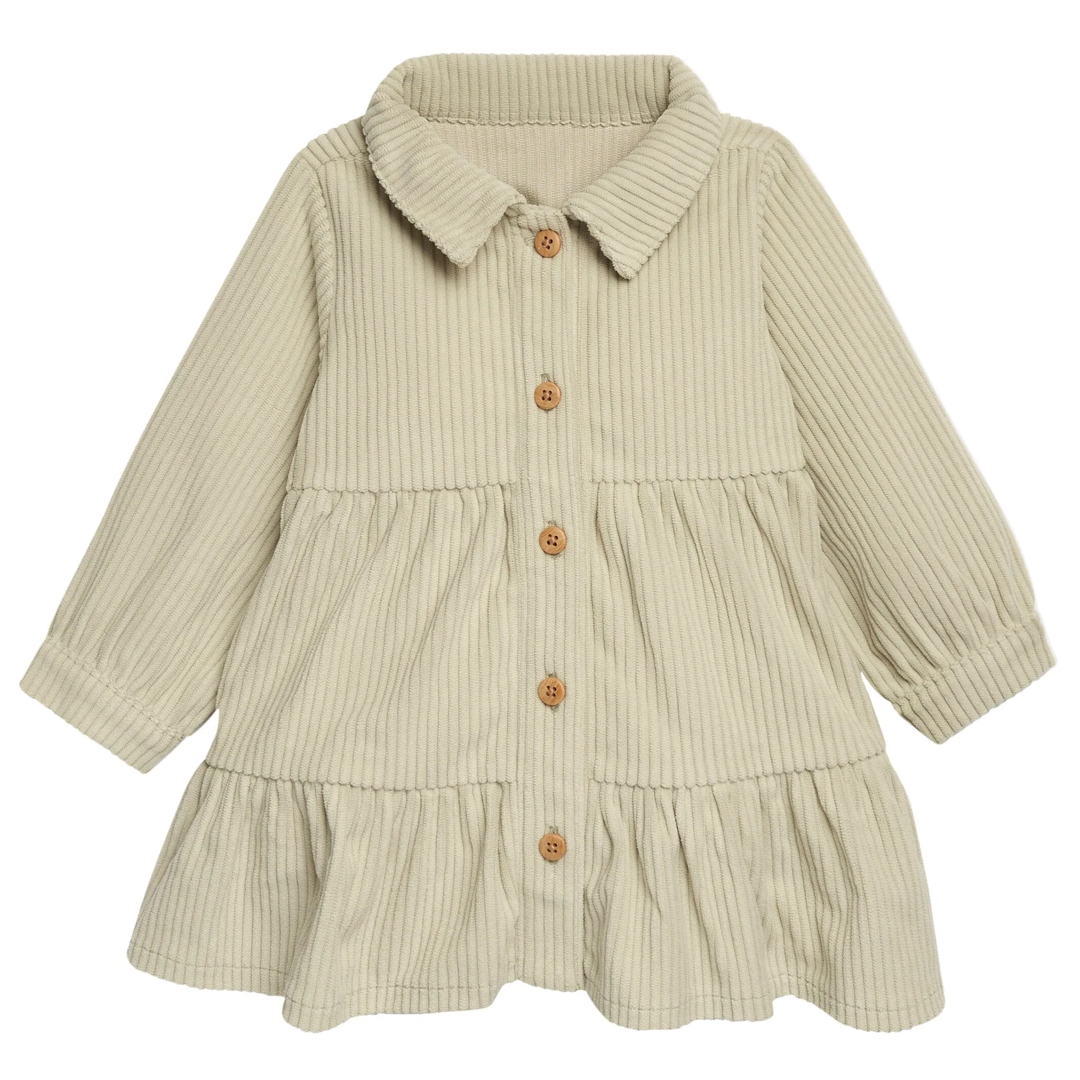 2-Piece Baby Girls Sage Corduroy Dress Set