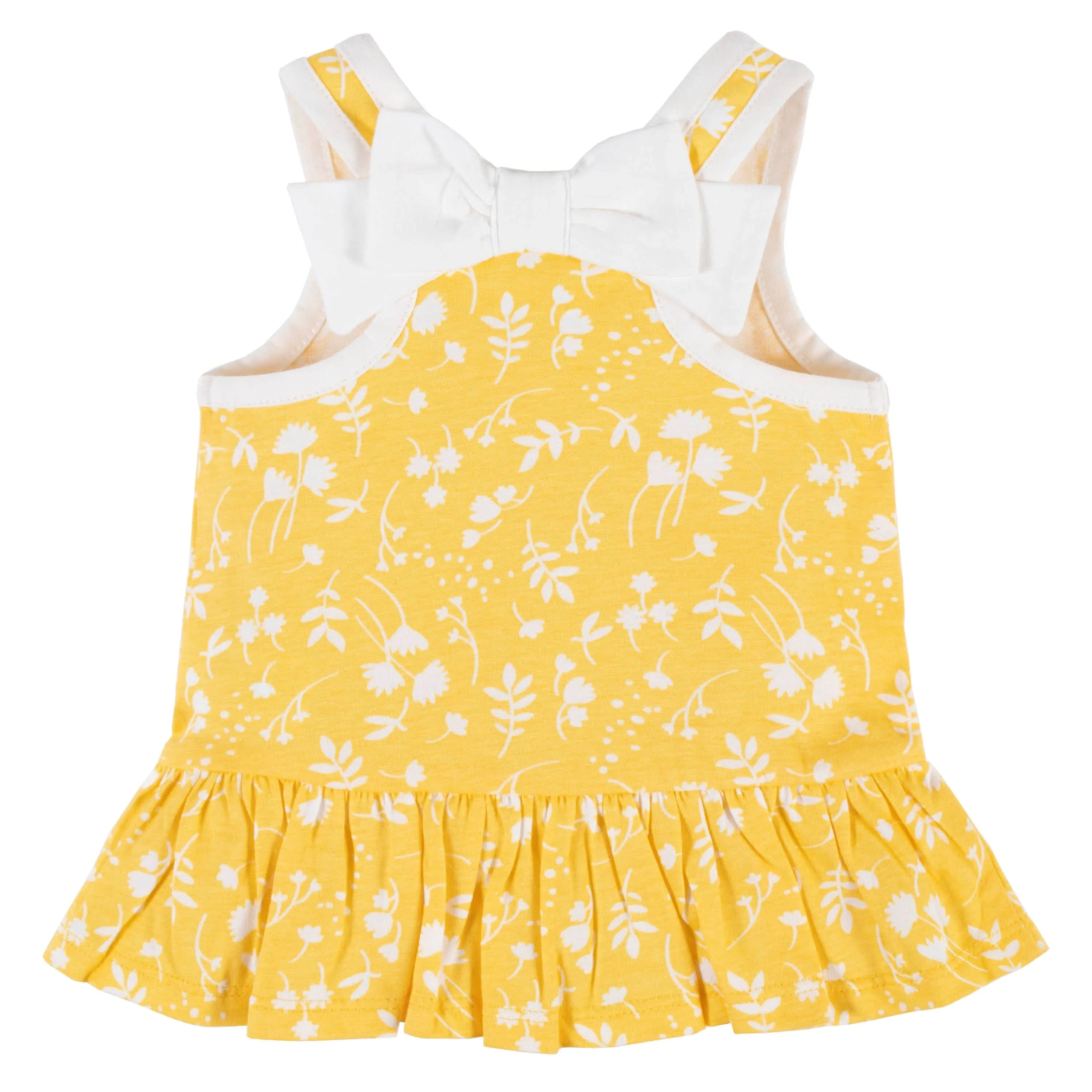 2-Piece Baby Girls Yellow Garden Sleeveless Tunic & Legging Set