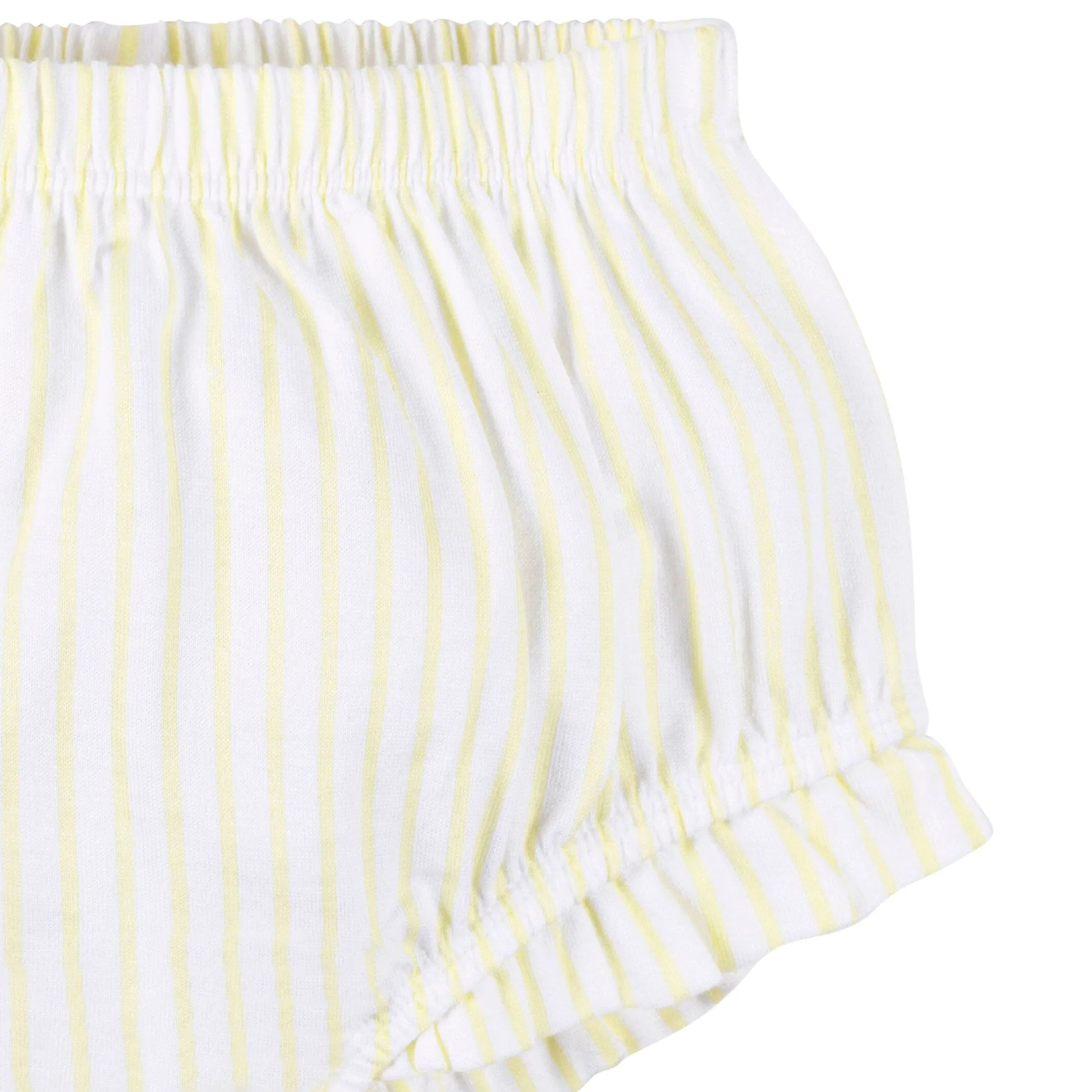 2-Piece Baby Girls Yellow Stripe Tank Top & Diaper Cover Set