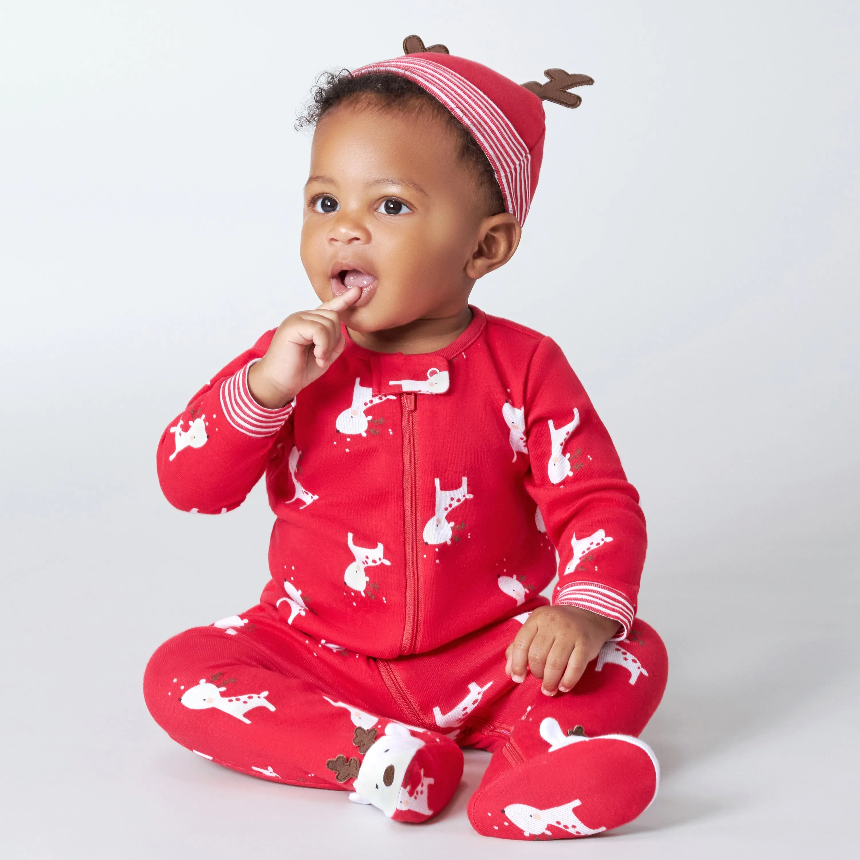 2-Piece Baby Neutral Reindeer Sleep 'n Play & Hat