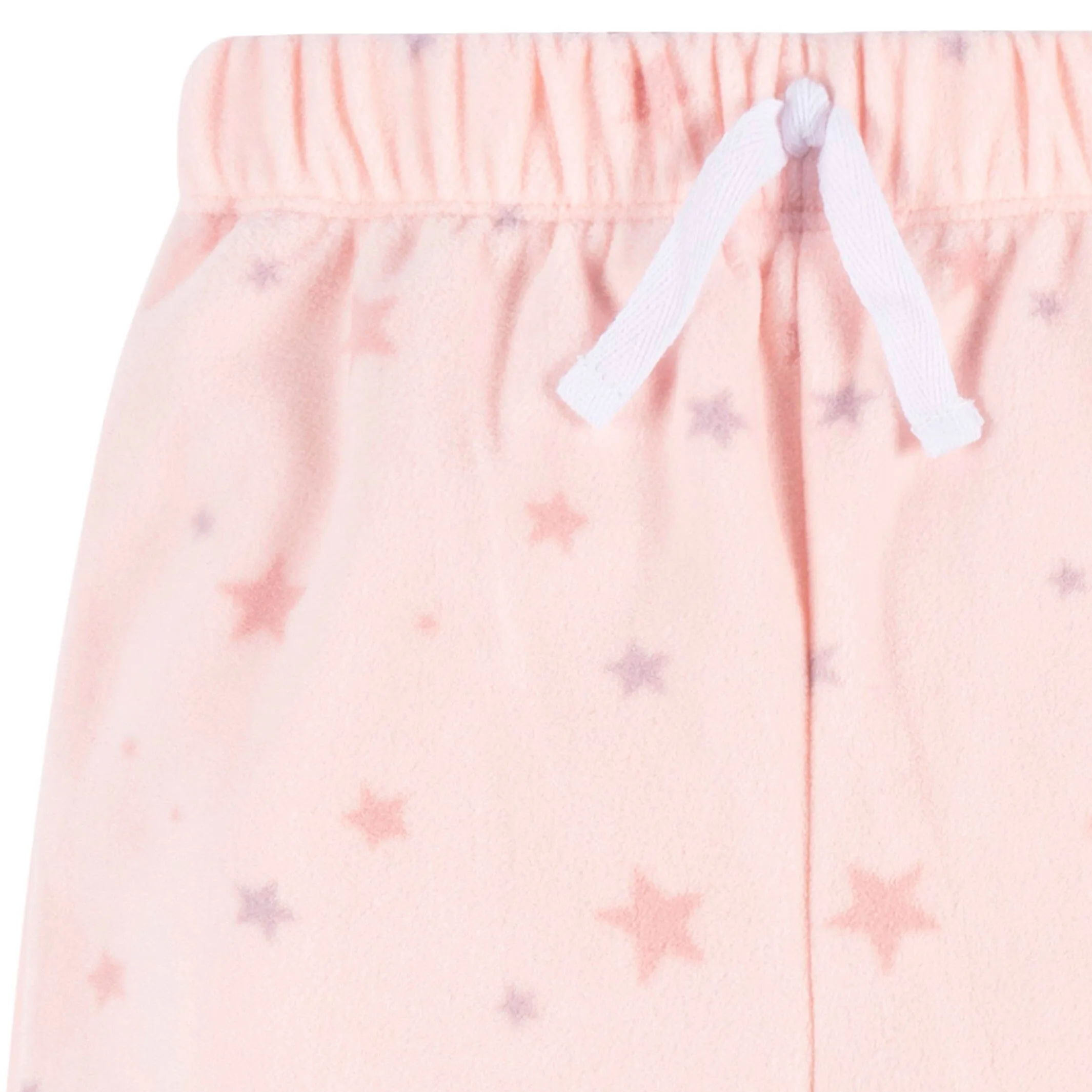 2-Piece Infant & Toddler Girls Pink Stars Fleece Pajamas