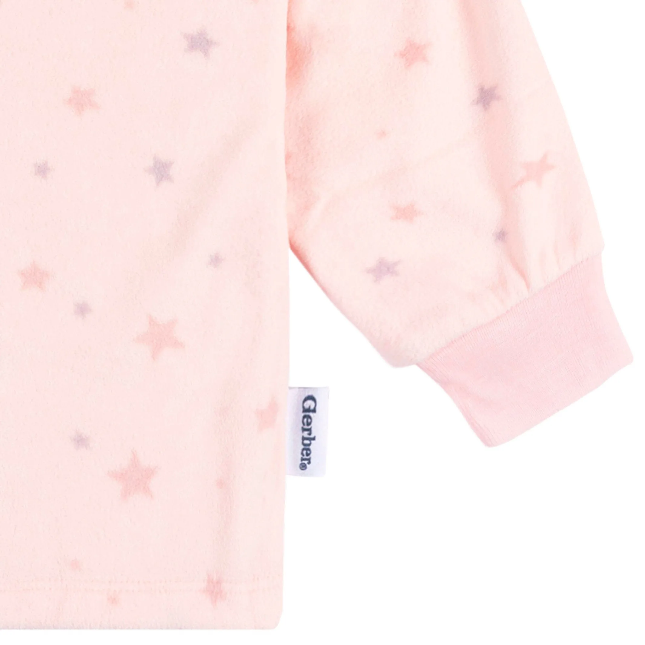 2-Piece Infant & Toddler Girls Pink Stars Fleece Pajamas