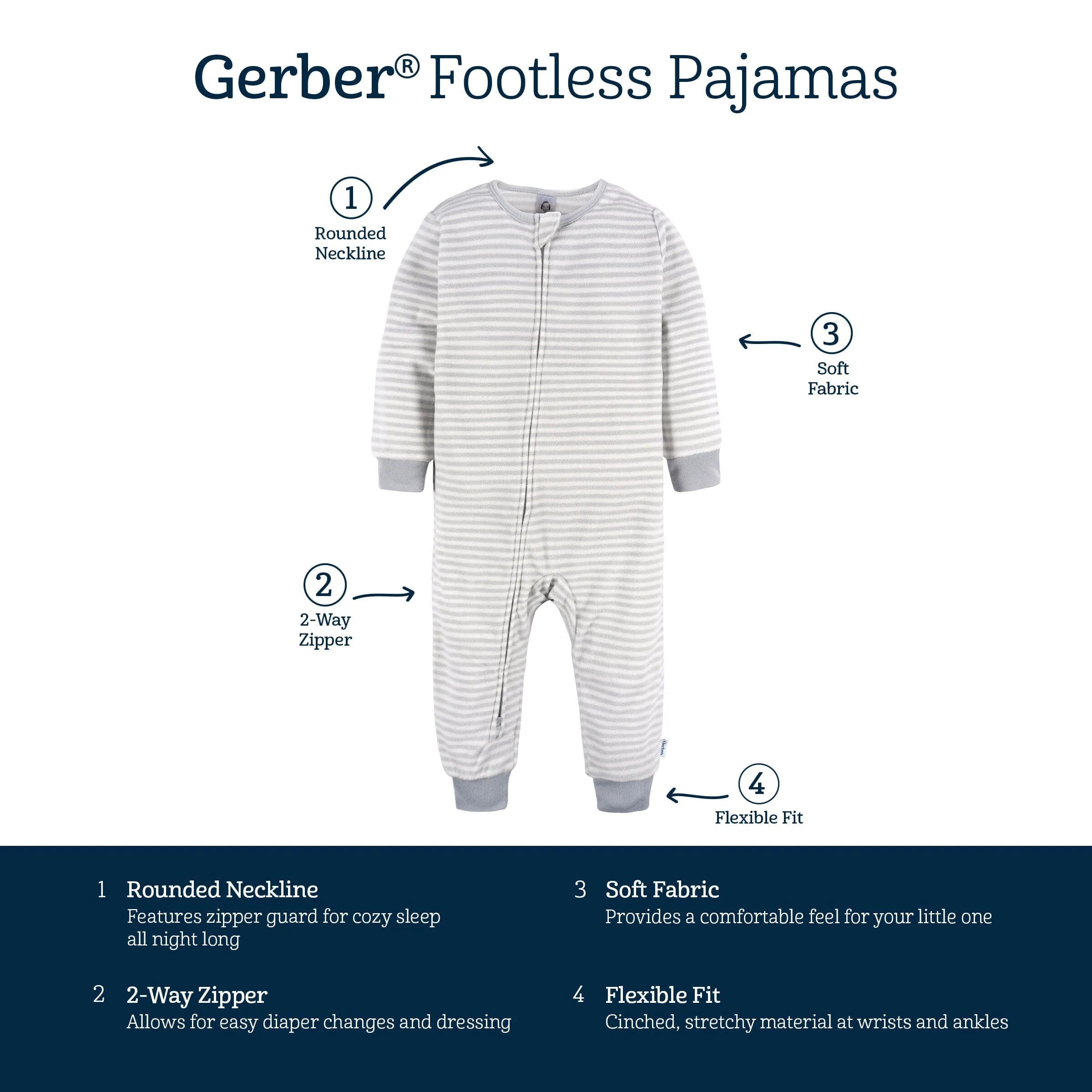 3-Pack Infant & Toddler Boys Skate Footless Pajamas