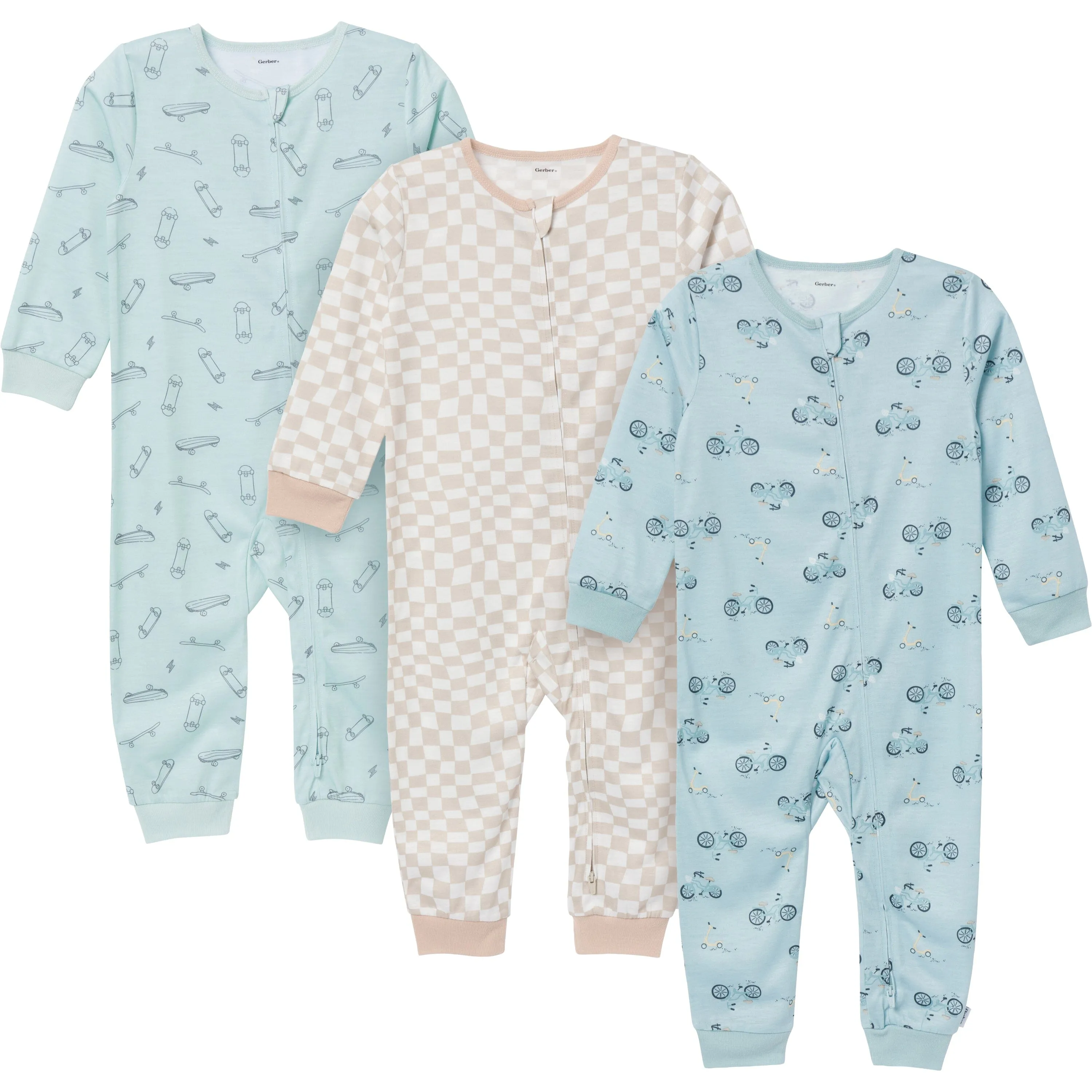 3-Pack Infant & Toddler Boys Skate Footless Pajamas