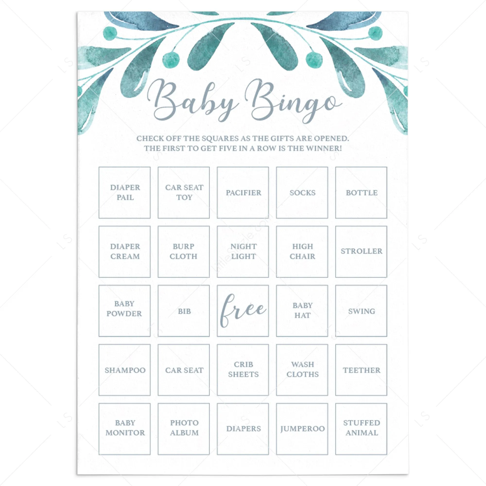 30 Prefilled Baby Bingo Cards Digital Download