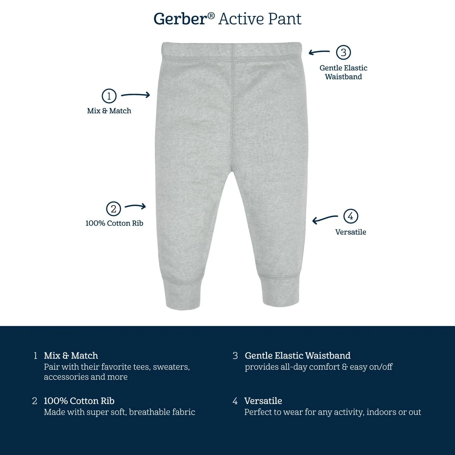 4-Pack Baby Boys Navy & Army Green Active Pants