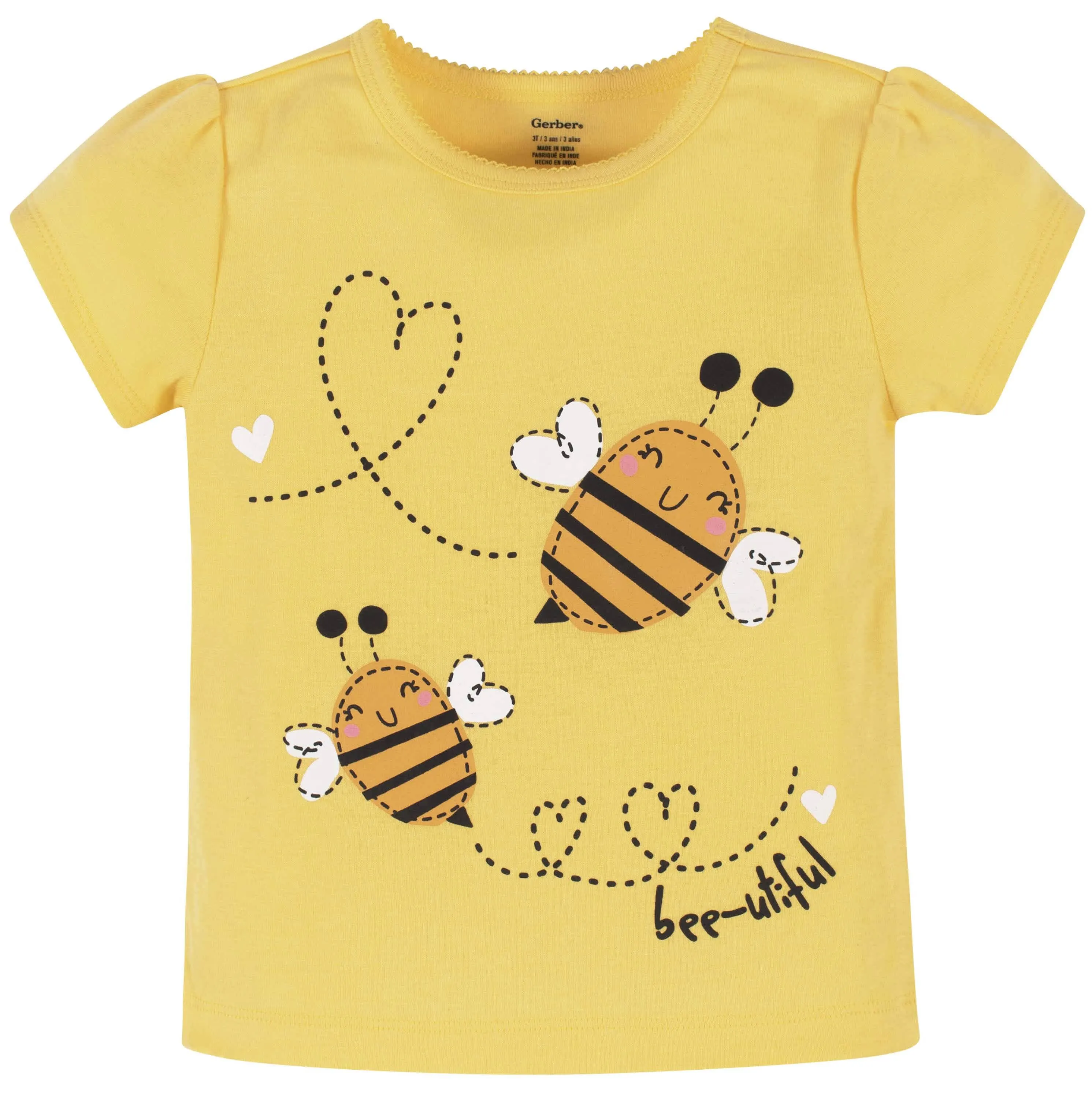 4-Piece Infant & Toddler Girls Bee Garden Tees, Skort & Pants Set