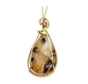 47.5 CT Dendritic Quartz 14K Gold-filled Wire Wrapped Pendant