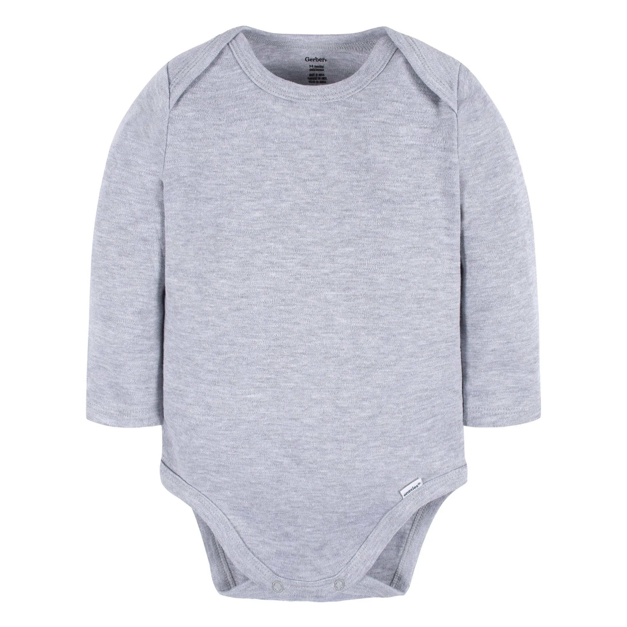 5-Pack Baby Heather Gray Premium Long Sleeve Onesies® Bodysuits