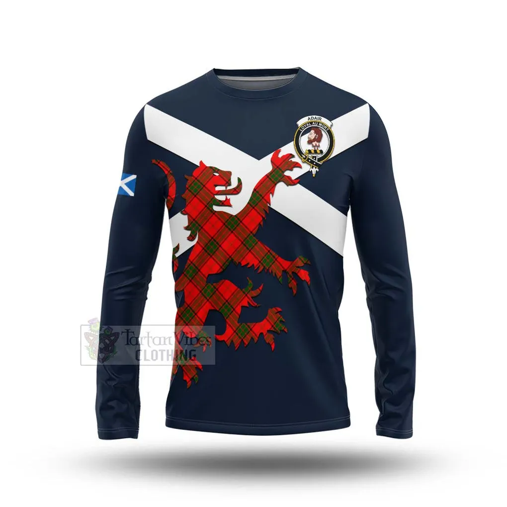 Adair Tartan Lion Rampant Long Sleeve T-Shirt  Proudly Display Your Heritage with Alba Gu Brath and Clan Name