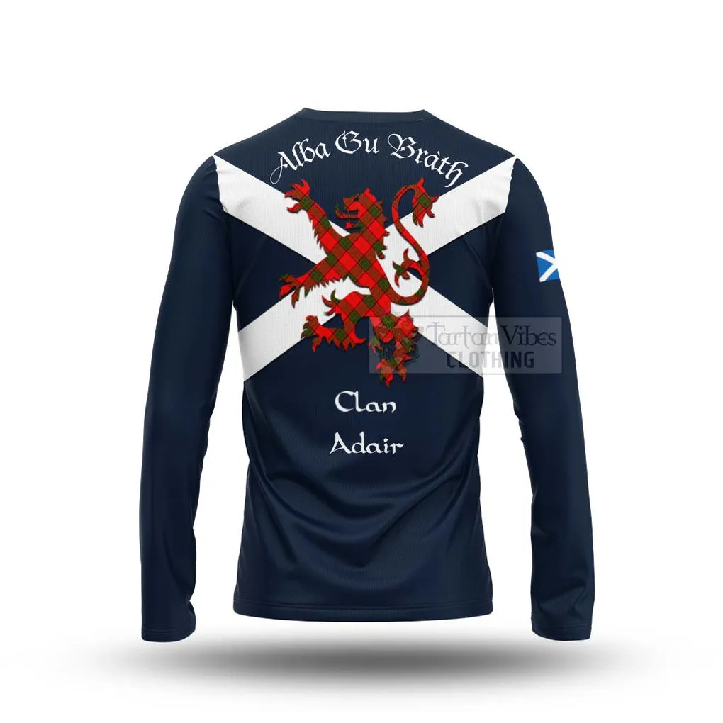 Adair Tartan Lion Rampant Long Sleeve T-Shirt  Proudly Display Your Heritage with Alba Gu Brath and Clan Name