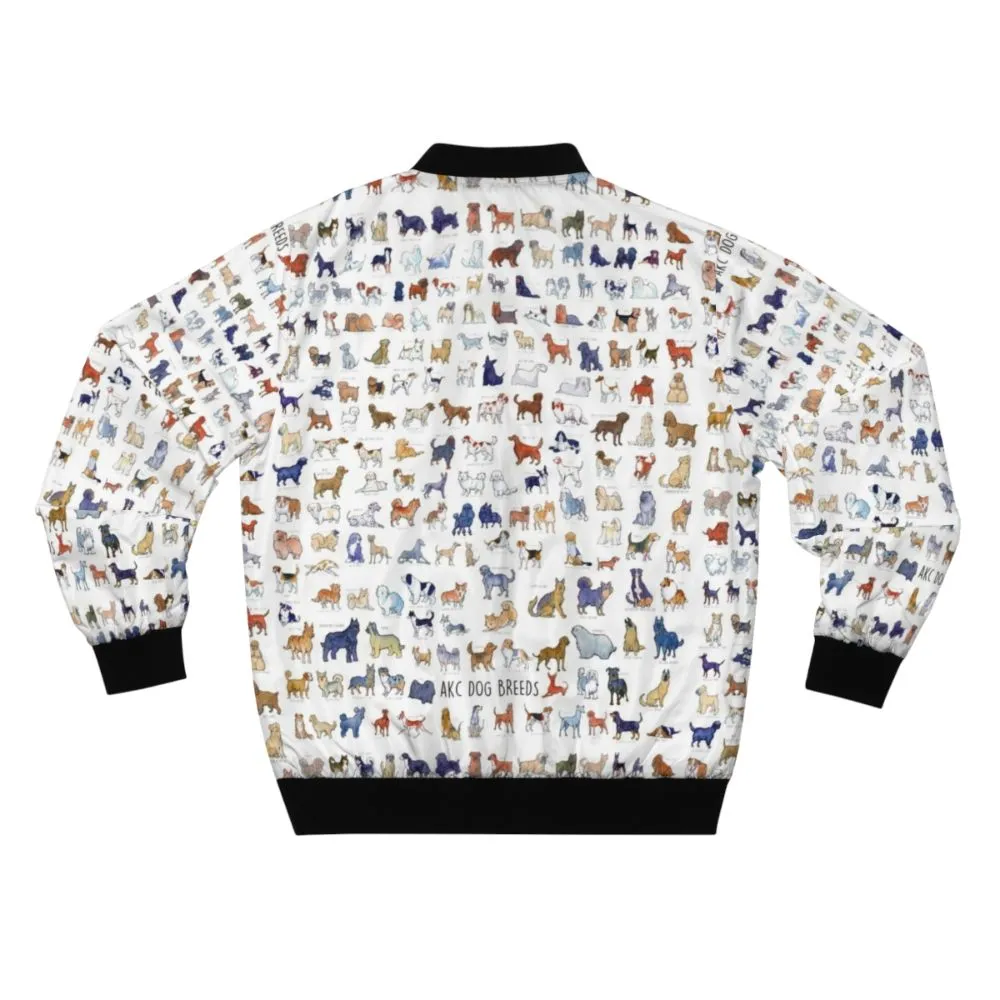 AKC Dog Breeds Watercolor Bomber Jacket