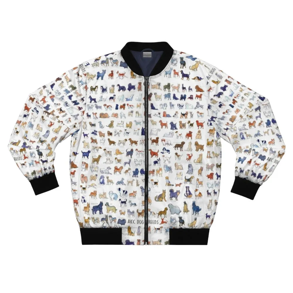 AKC Dog Breeds Watercolor Bomber Jacket