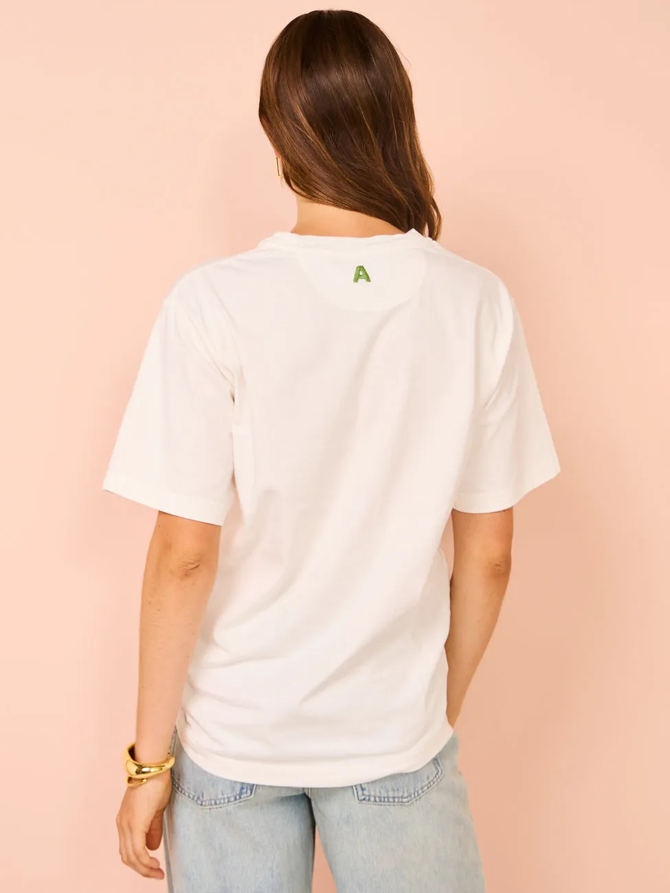 Alemais Meagan Embroidery T-Shirt in Cream