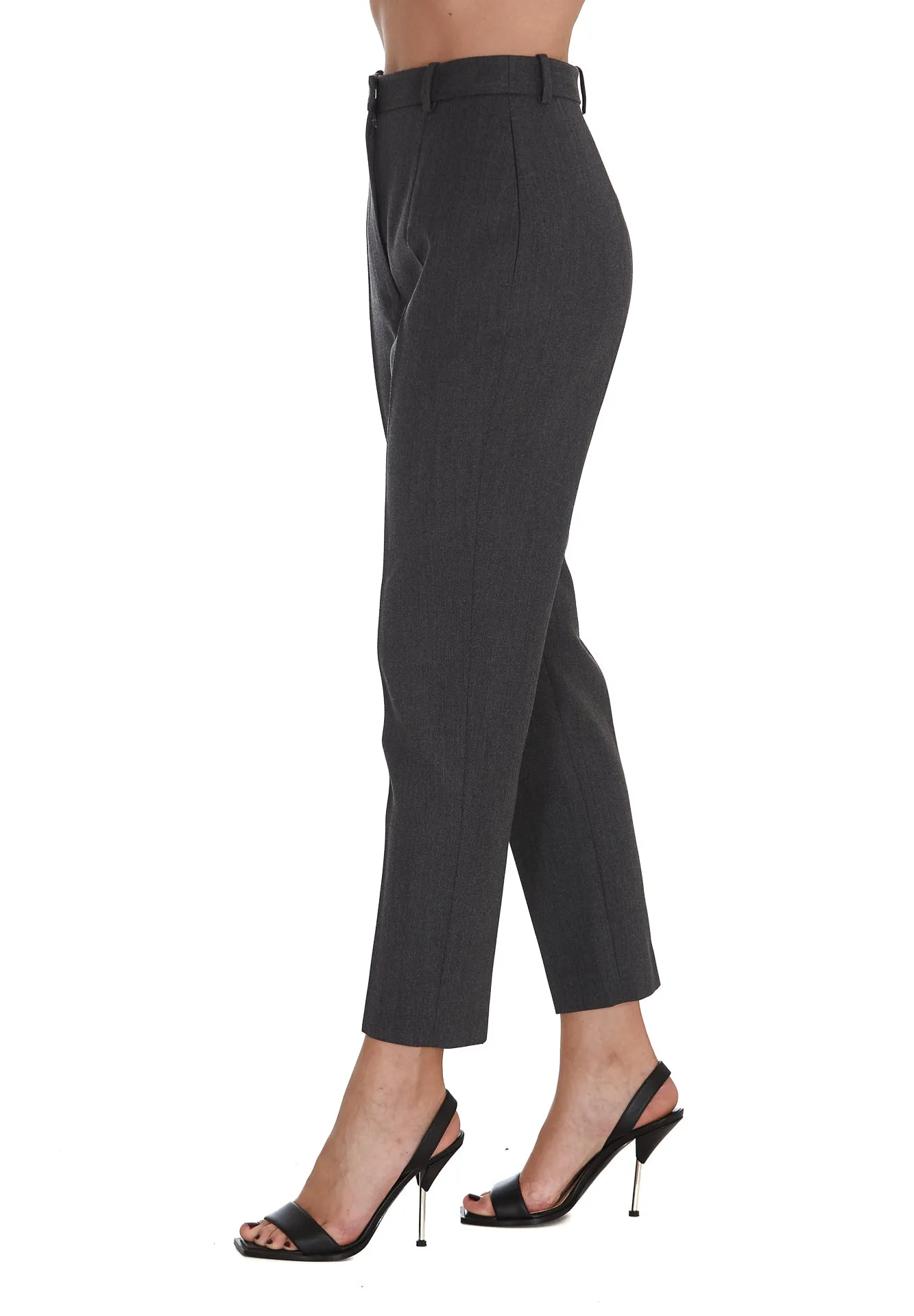 Alexander McQueen High Waist Slim-Leg Trousers