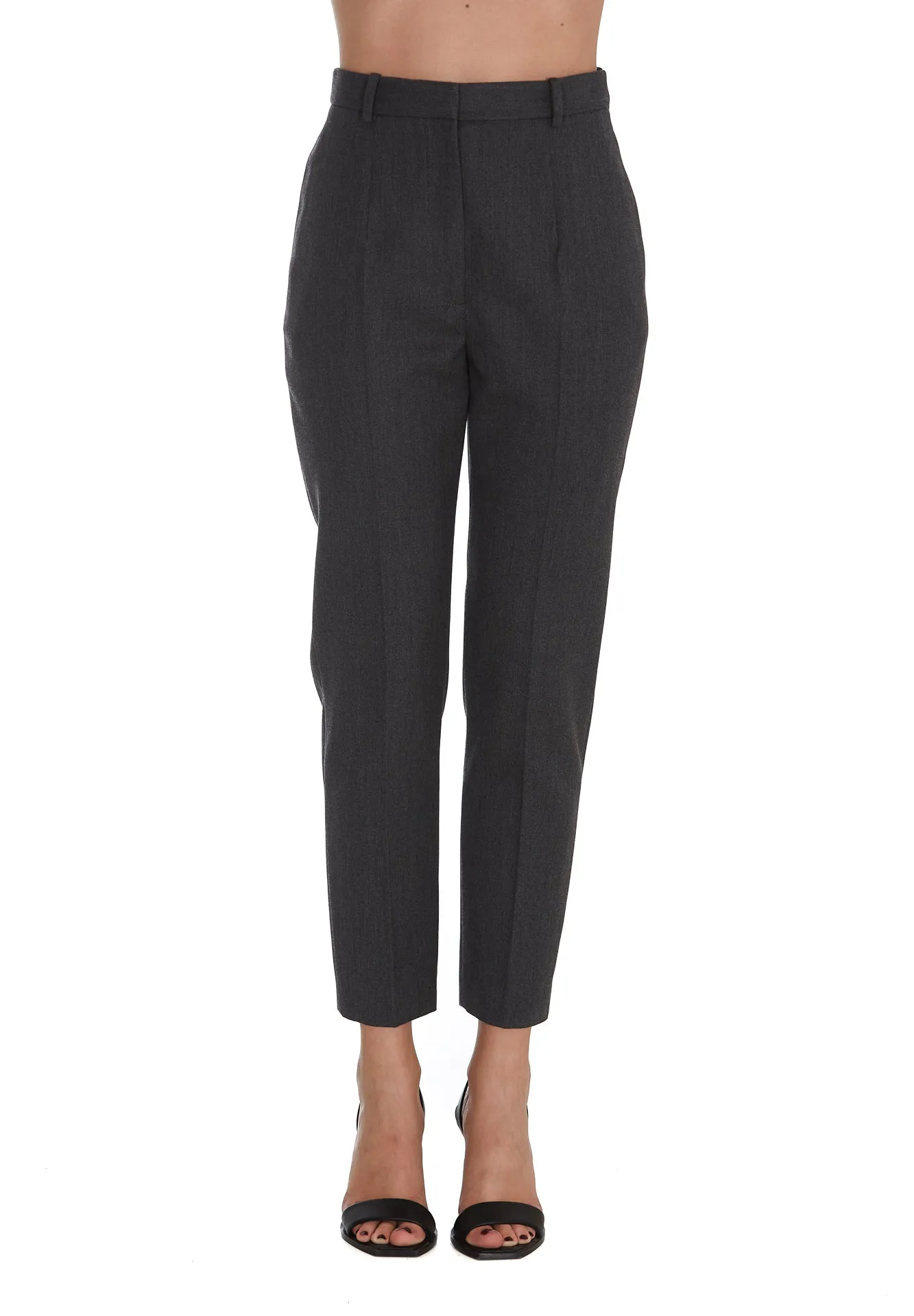 Alexander McQueen High Waist Slim-Leg Trousers