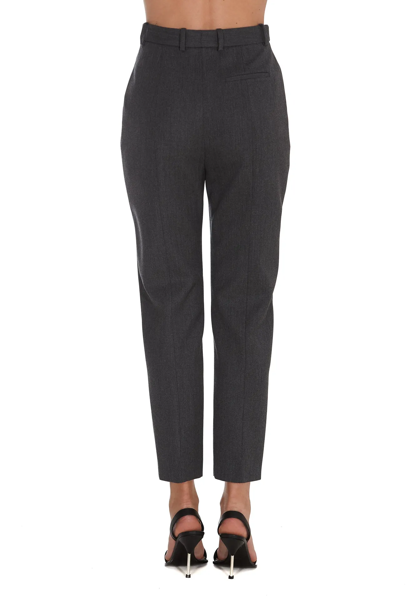 Alexander McQueen High Waist Slim-Leg Trousers