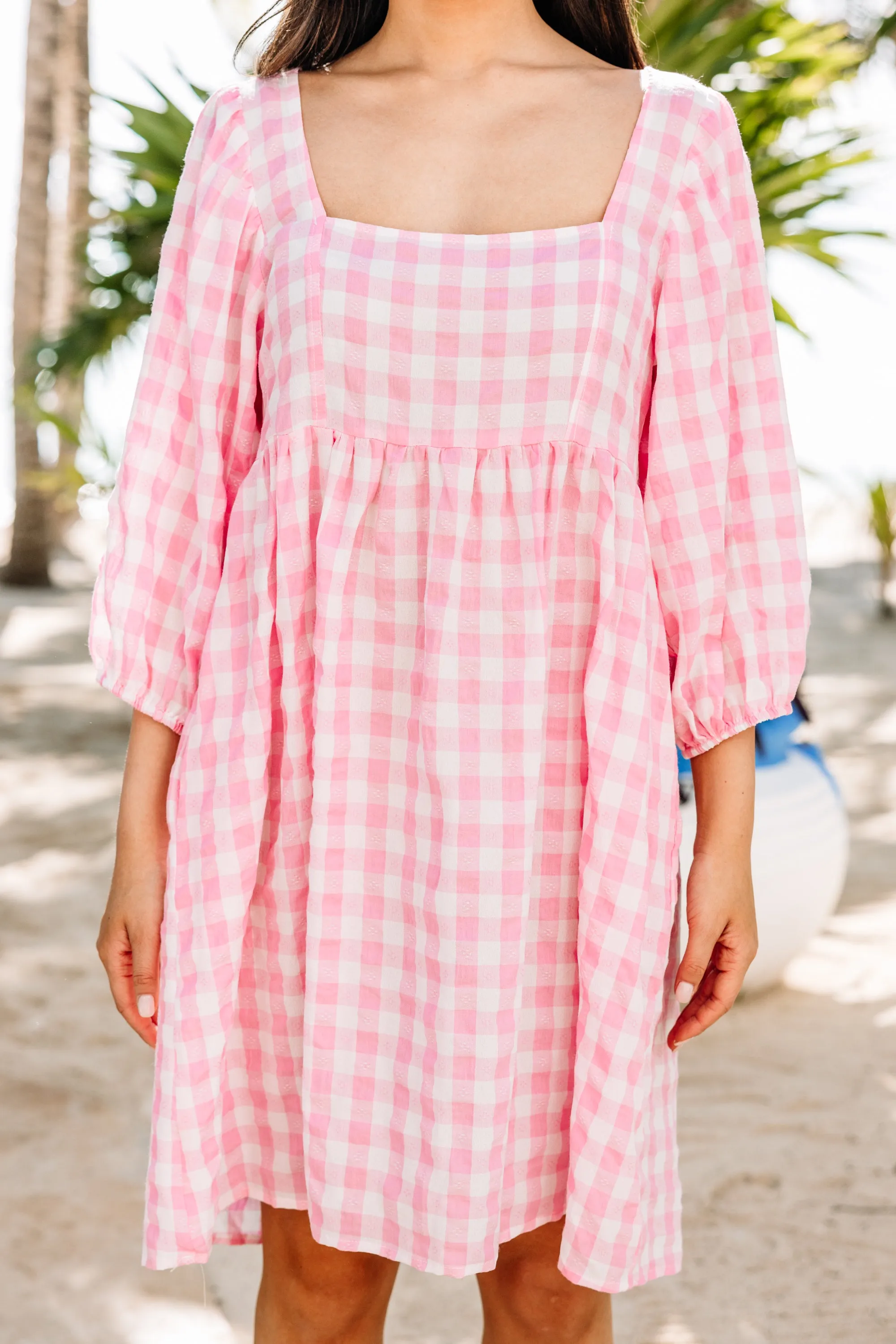 All A Dream Bubble Gum Pink Gingham Dress