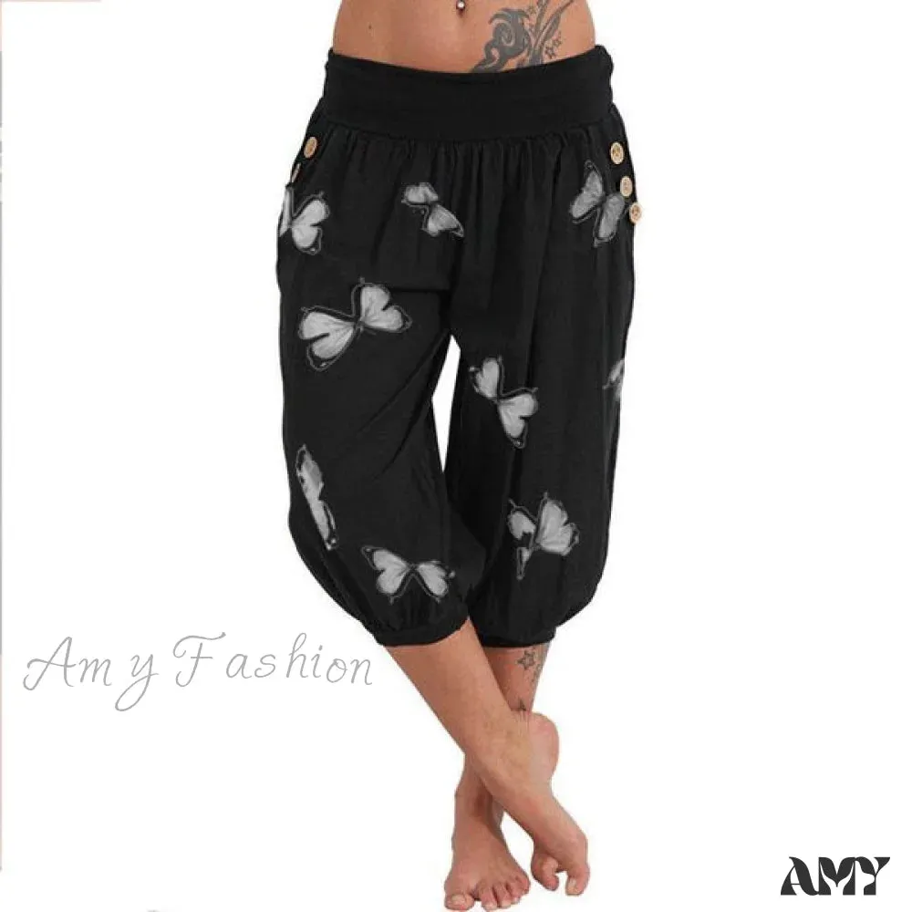 Amy Fashion - High Waist Harem Capris Pants