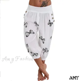 Amy Fashion - High Waist Harem Capris Pants