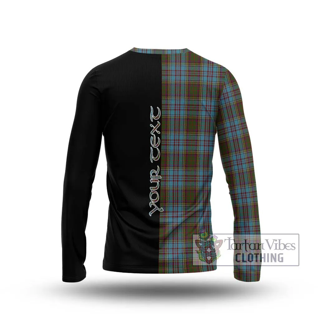 Anderson Tartan Long Sleeve T-Shirt with Family Crest and Half Of Me Style