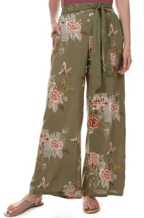 Angie Women's Wide Leg Pants With Waist Tie