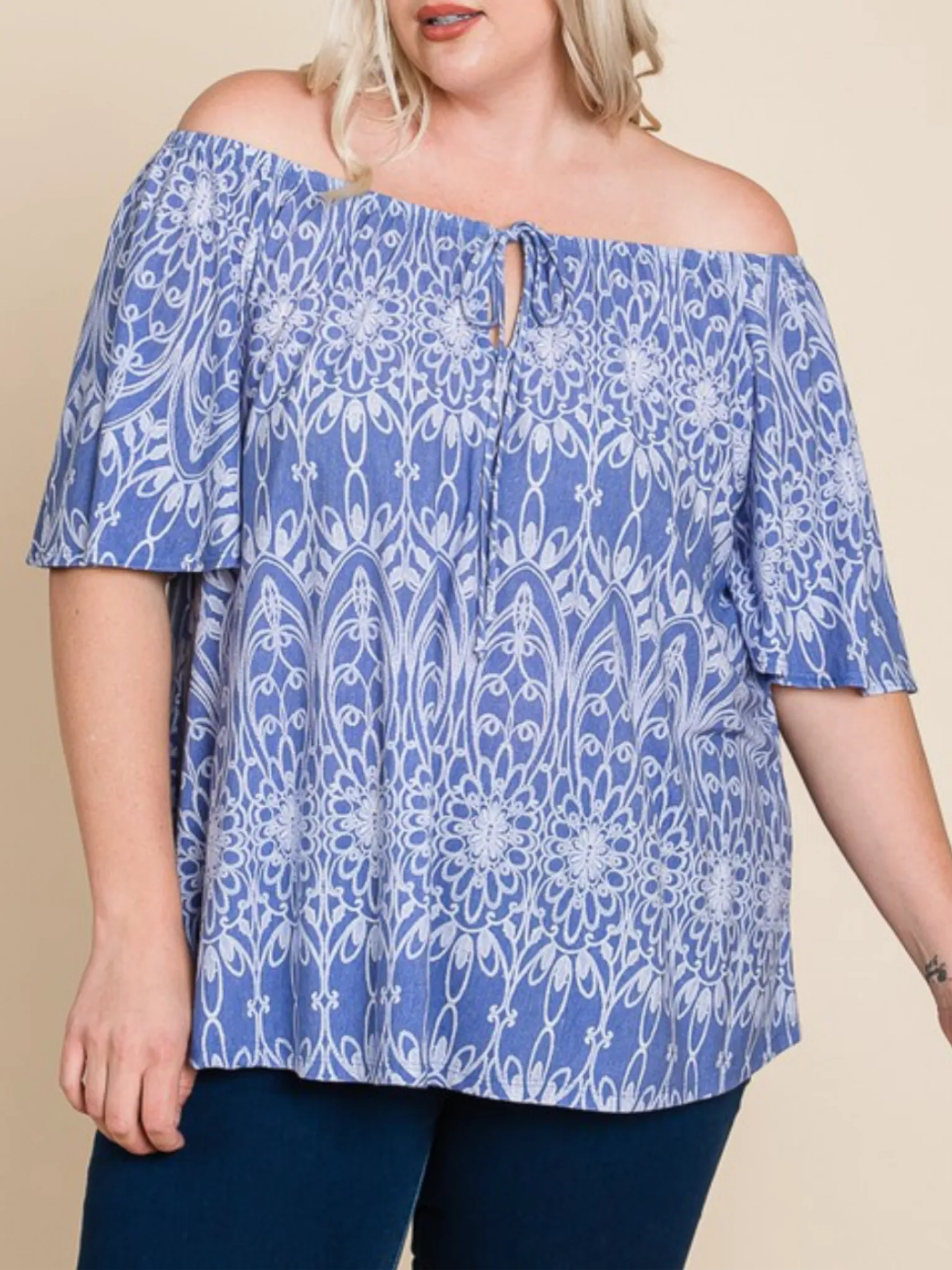 Ariel Off Shoulder Top - Royal Blue