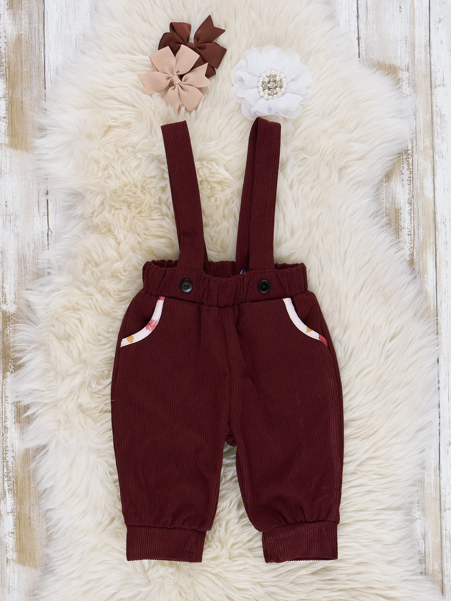 Autumn Ruffle Overall Set