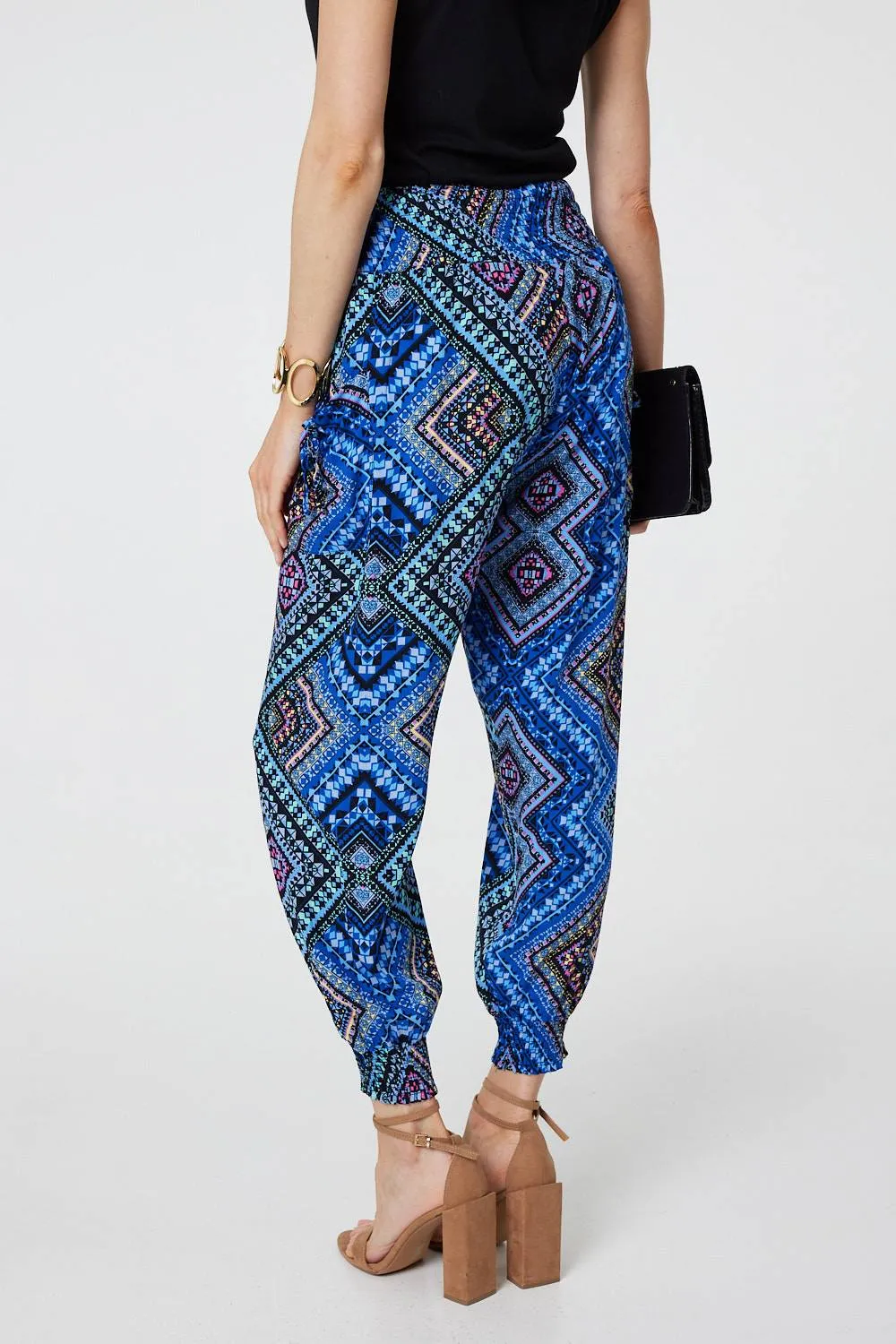 Aztec Print High Waist Harem Pants