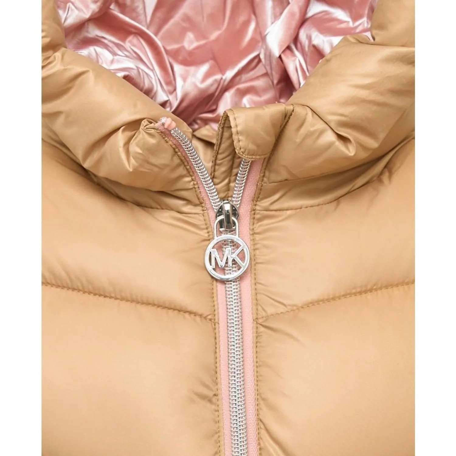 Baby Girls Metallic Lined Hood Puffer Jacket