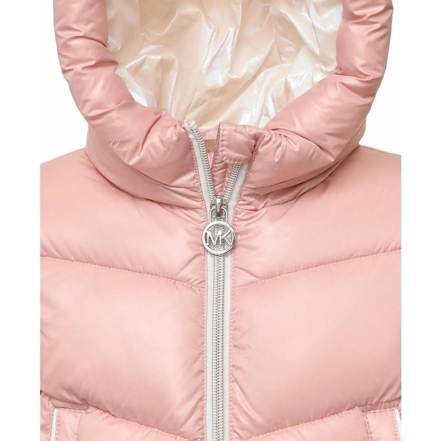 Baby Girls Metallic Lined Hood Puffer Jacket