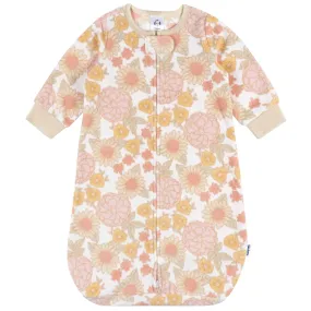 Baby Girls Pink Floral Wearable Blanket