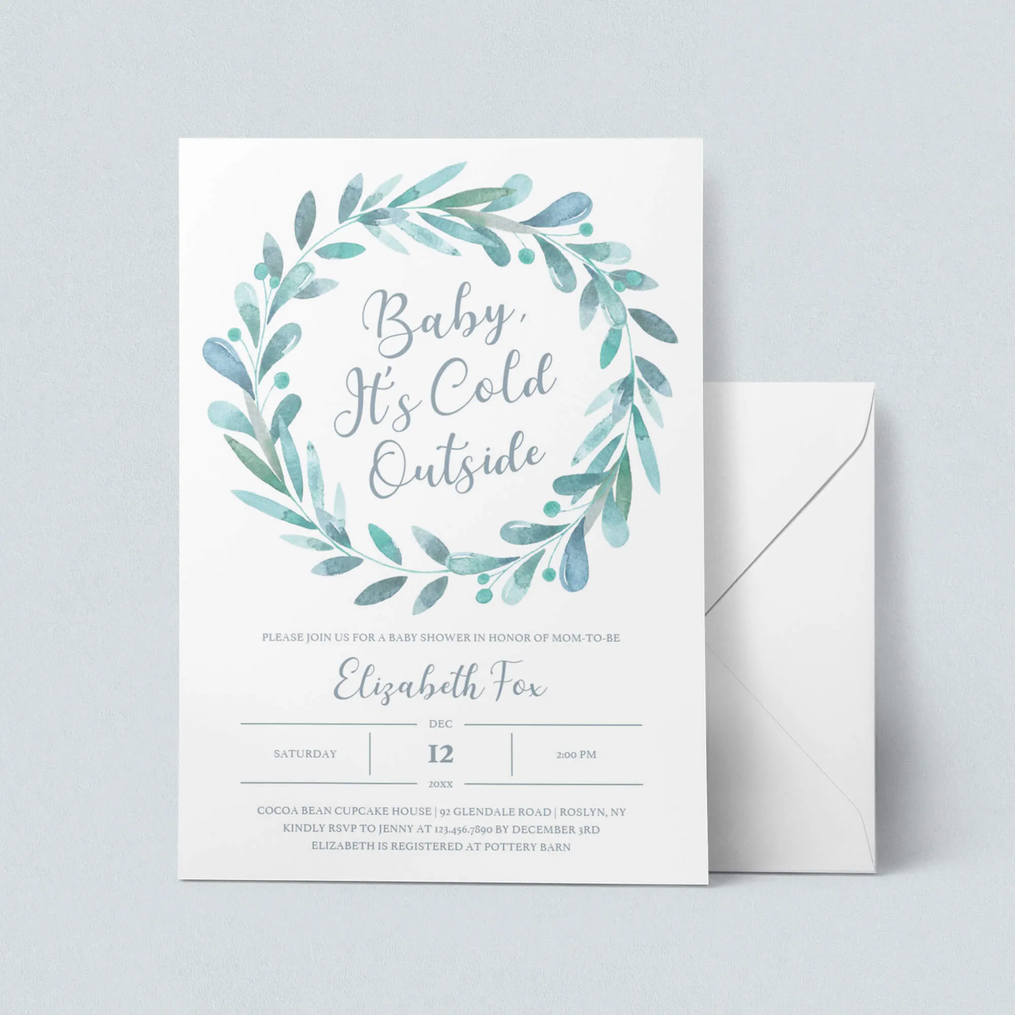 Baby It's Cold Outside Baby Shower Invitation Template