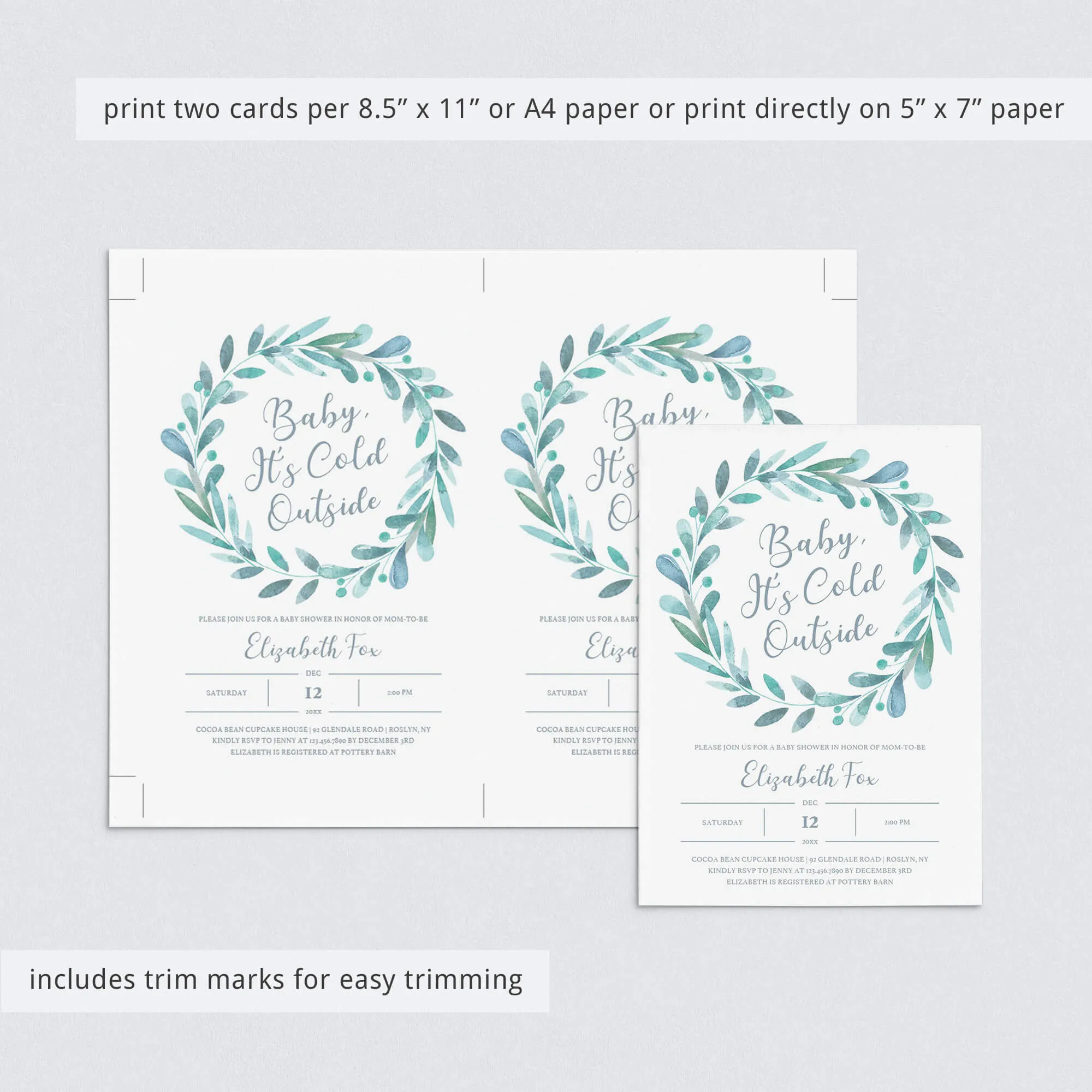 Baby It's Cold Outside Baby Shower Invitation Template