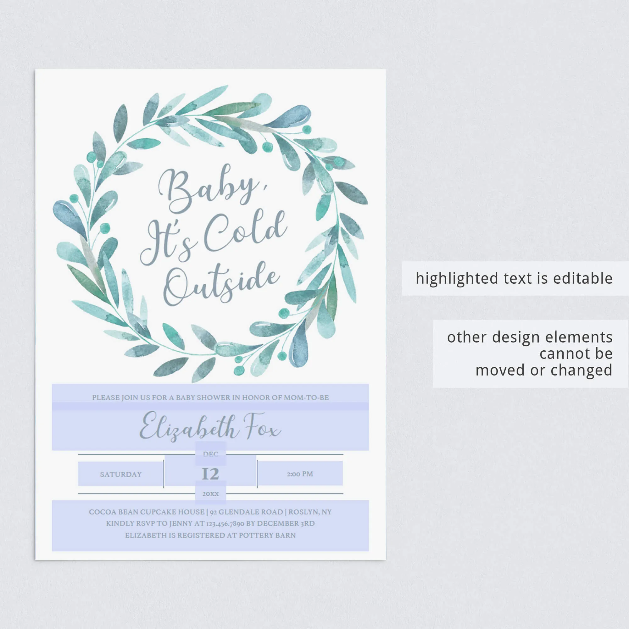 Baby It's Cold Outside Baby Shower Invitation Template