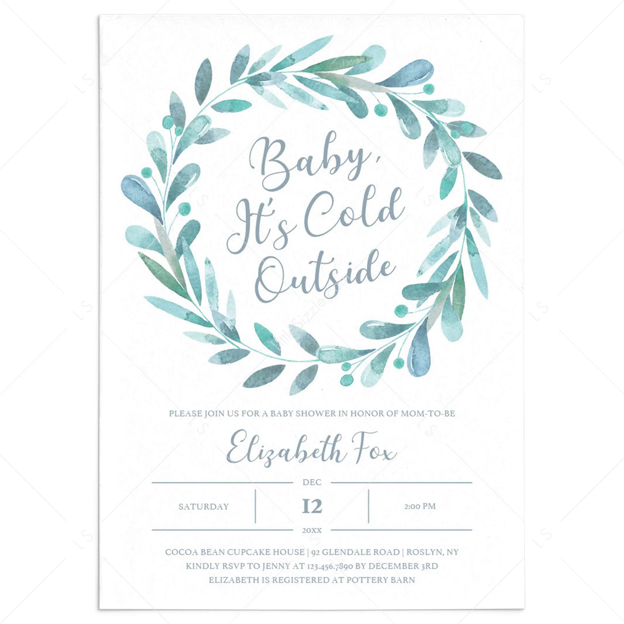 Baby It's Cold Outside Baby Shower Invitation Template