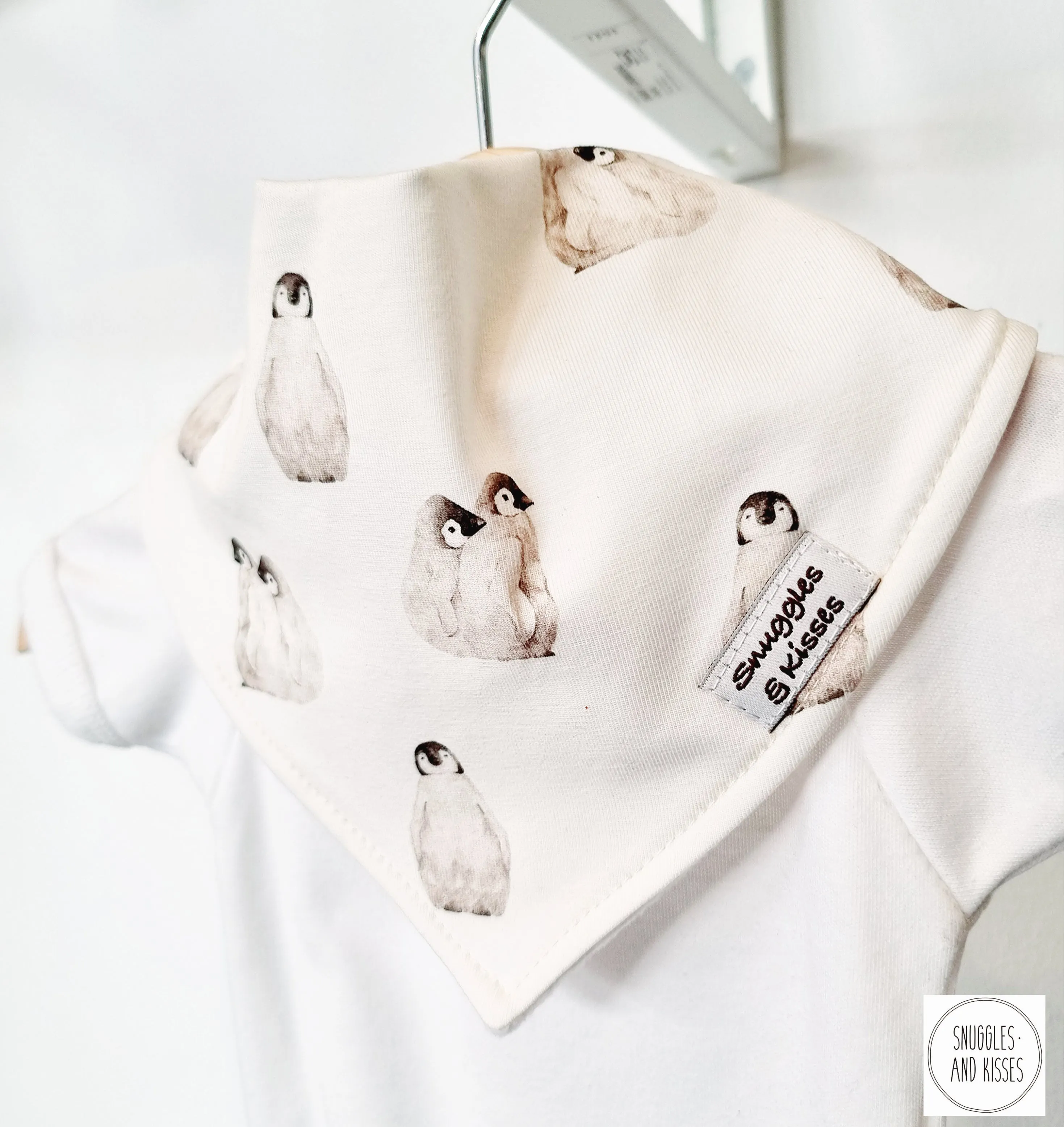 Baby Penguin Print Dribble Bib