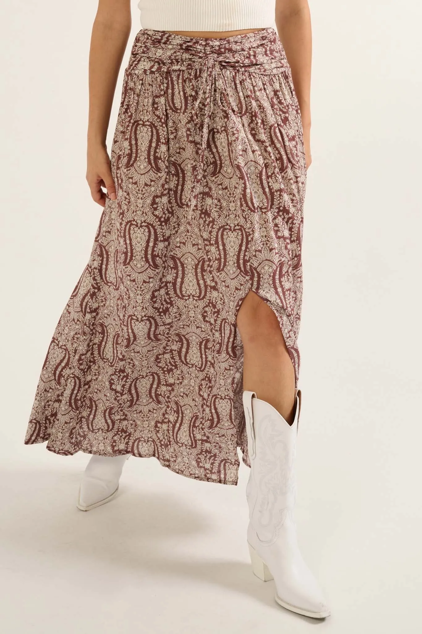 Beauty Queen Ornate Floral-Print Maxi Skirt