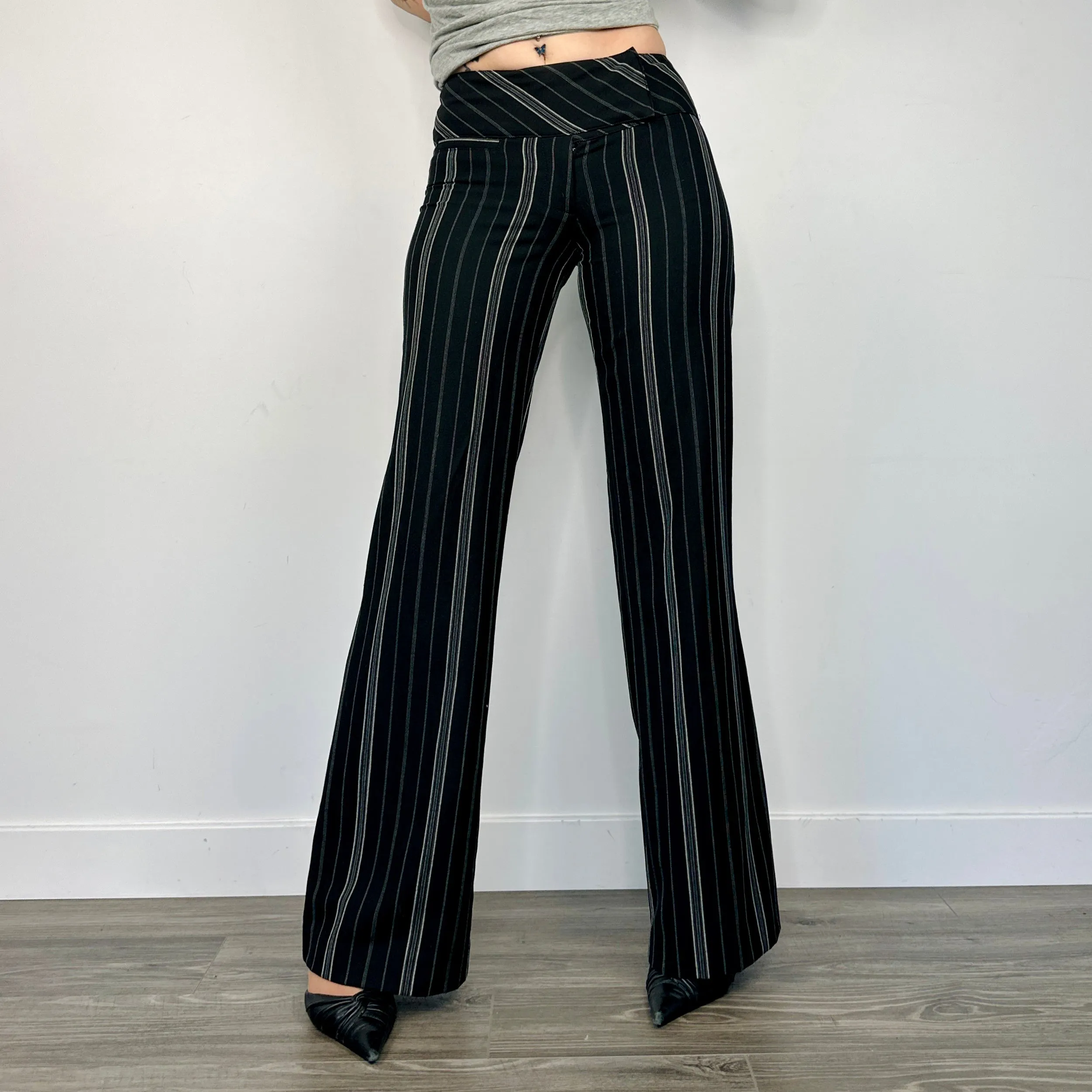 Bebe Pinstripe Flares (XS)