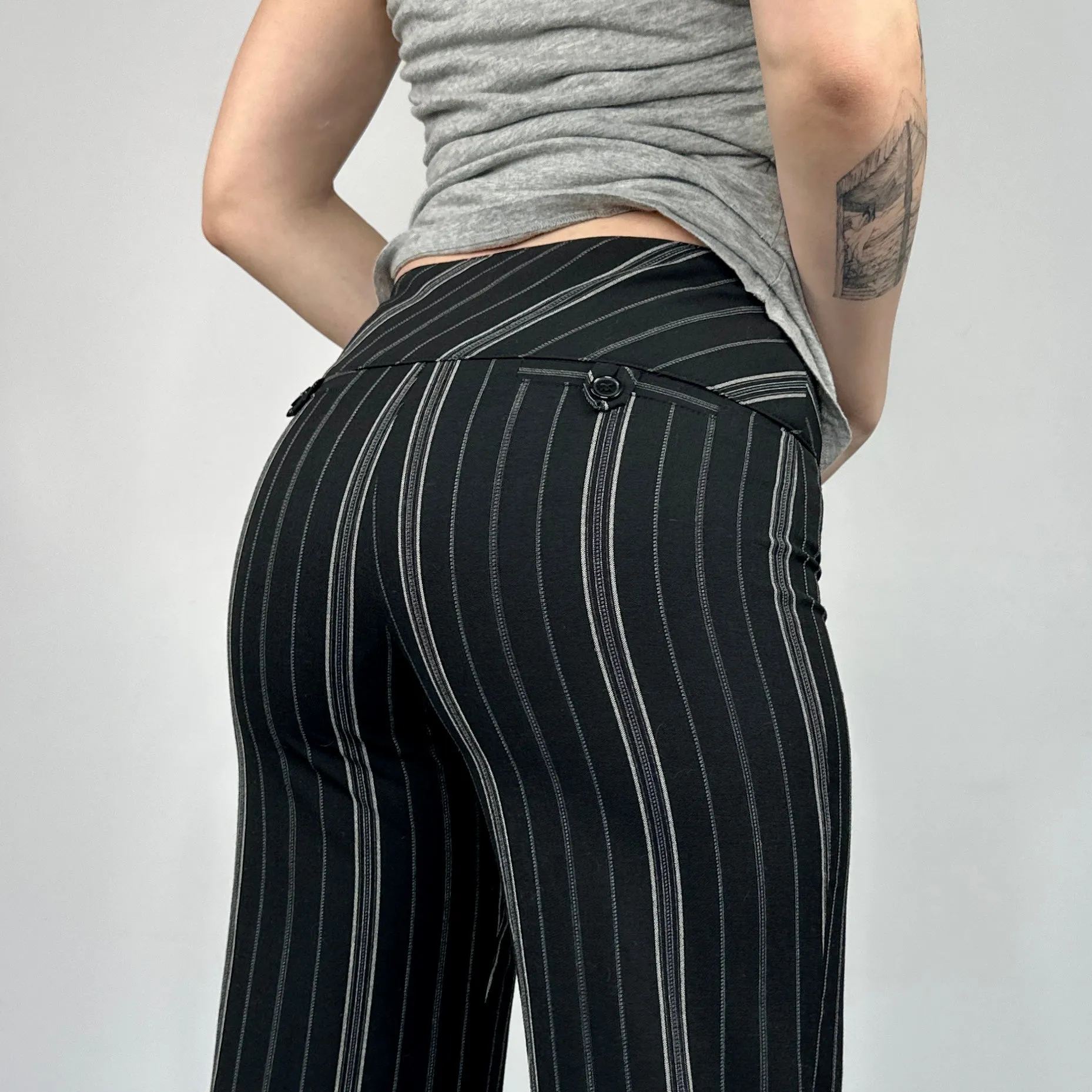 Bebe Pinstripe Flares (XS)