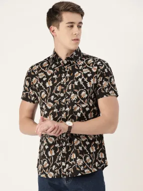 Black Cotton Printed Shirt