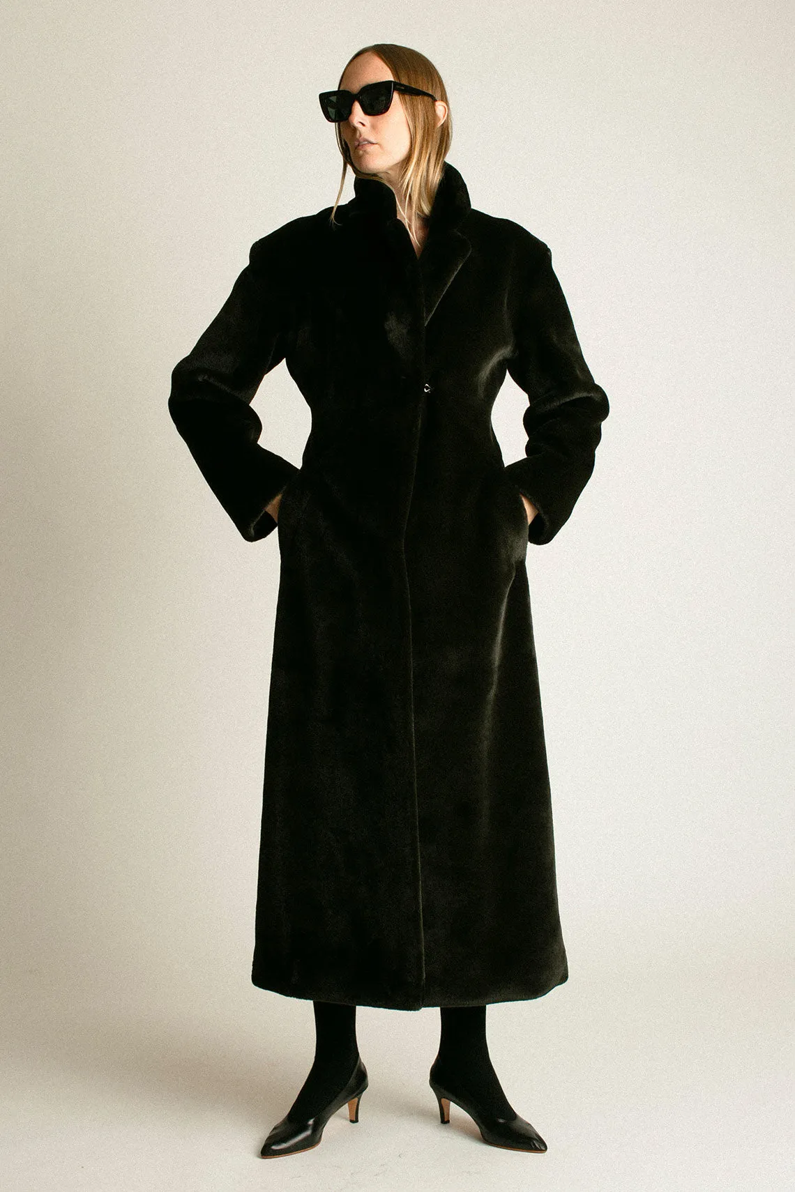 Black Faux Augustine Coat