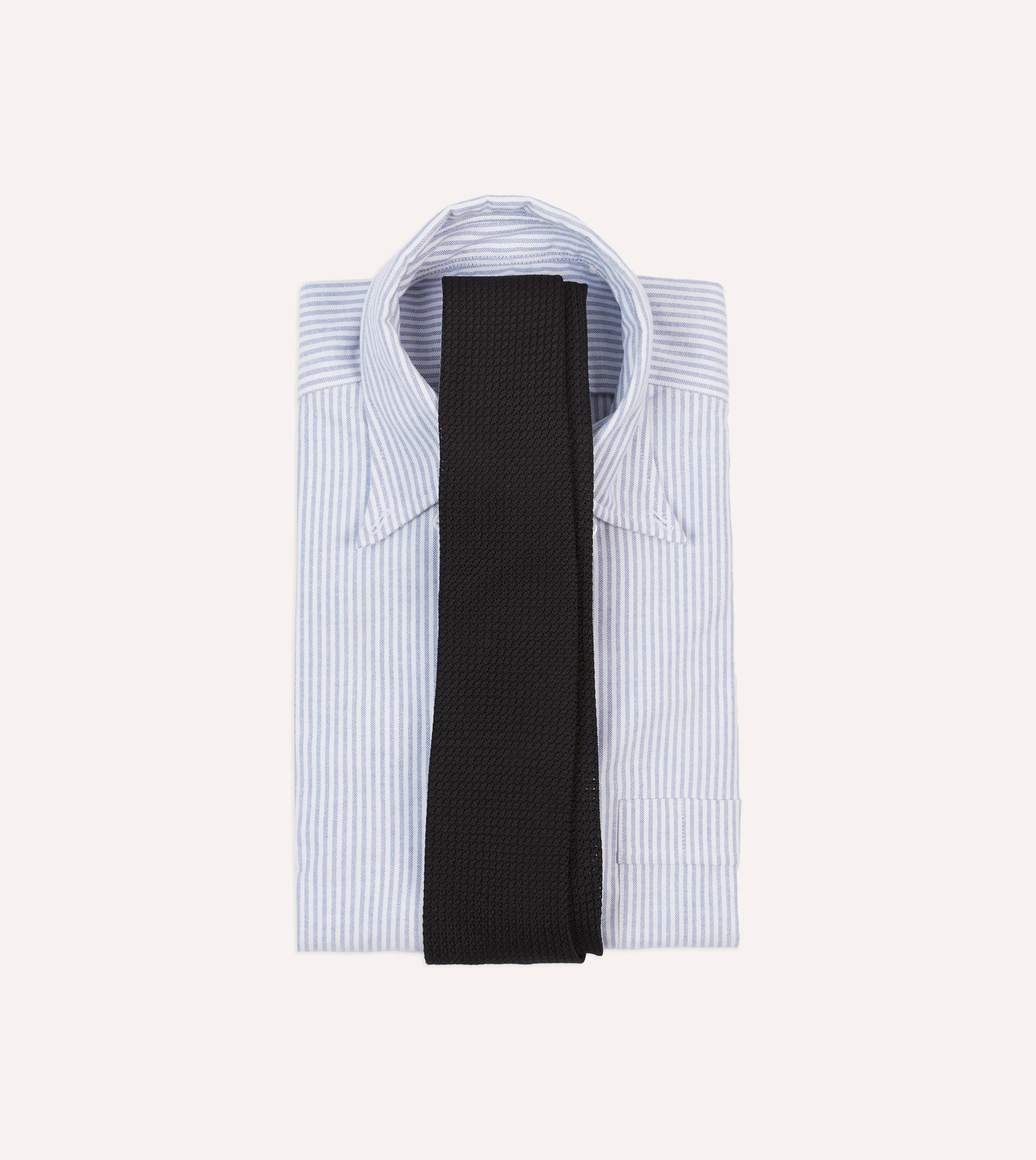 Black Hand Rolled Large Knot Grenadine Tie