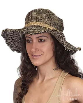 Black Tamarindo Wire Rim Fringe Hat