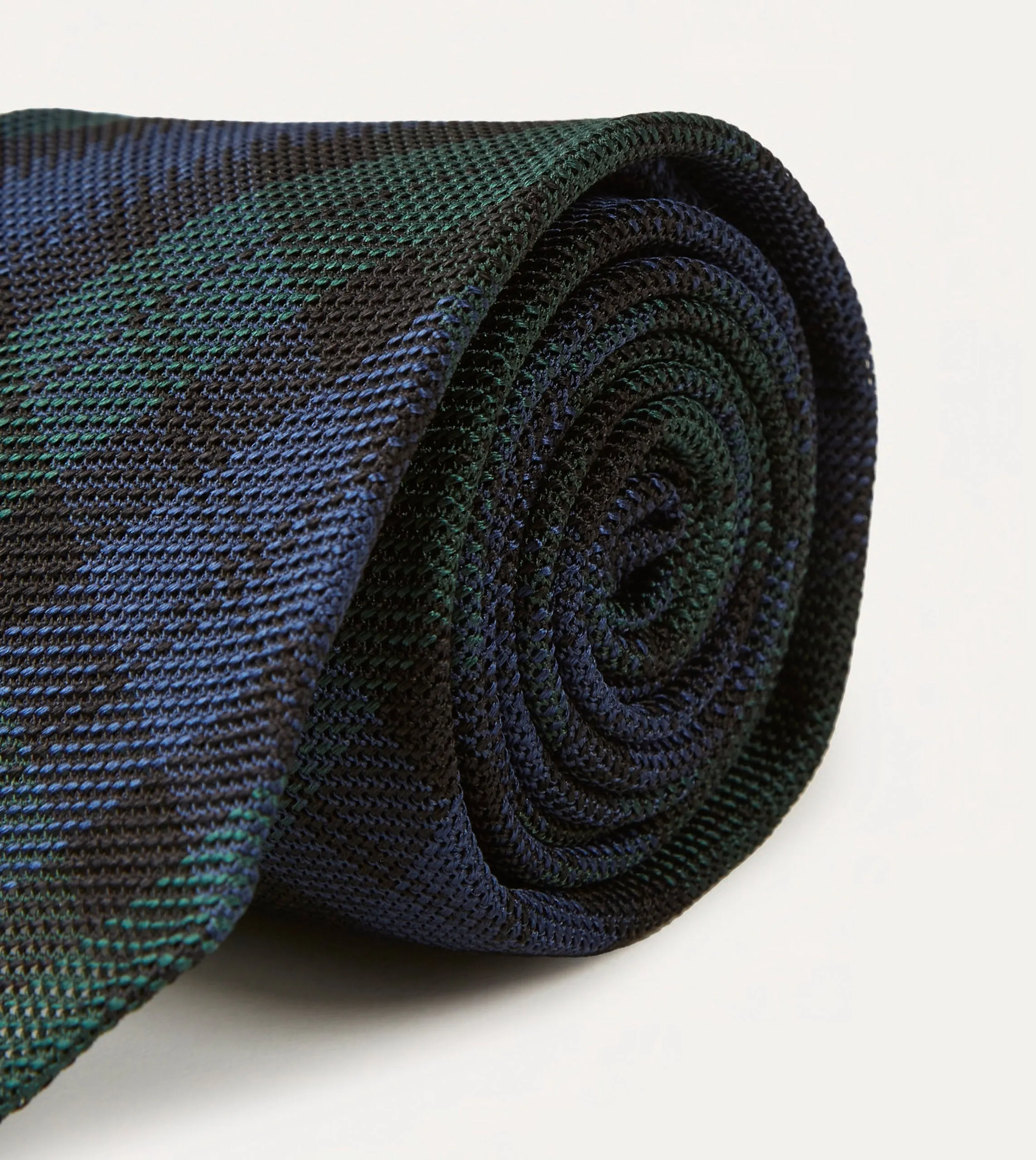 Blackwatch Fine Woven Grenadine Silk Hand Rolled Tie