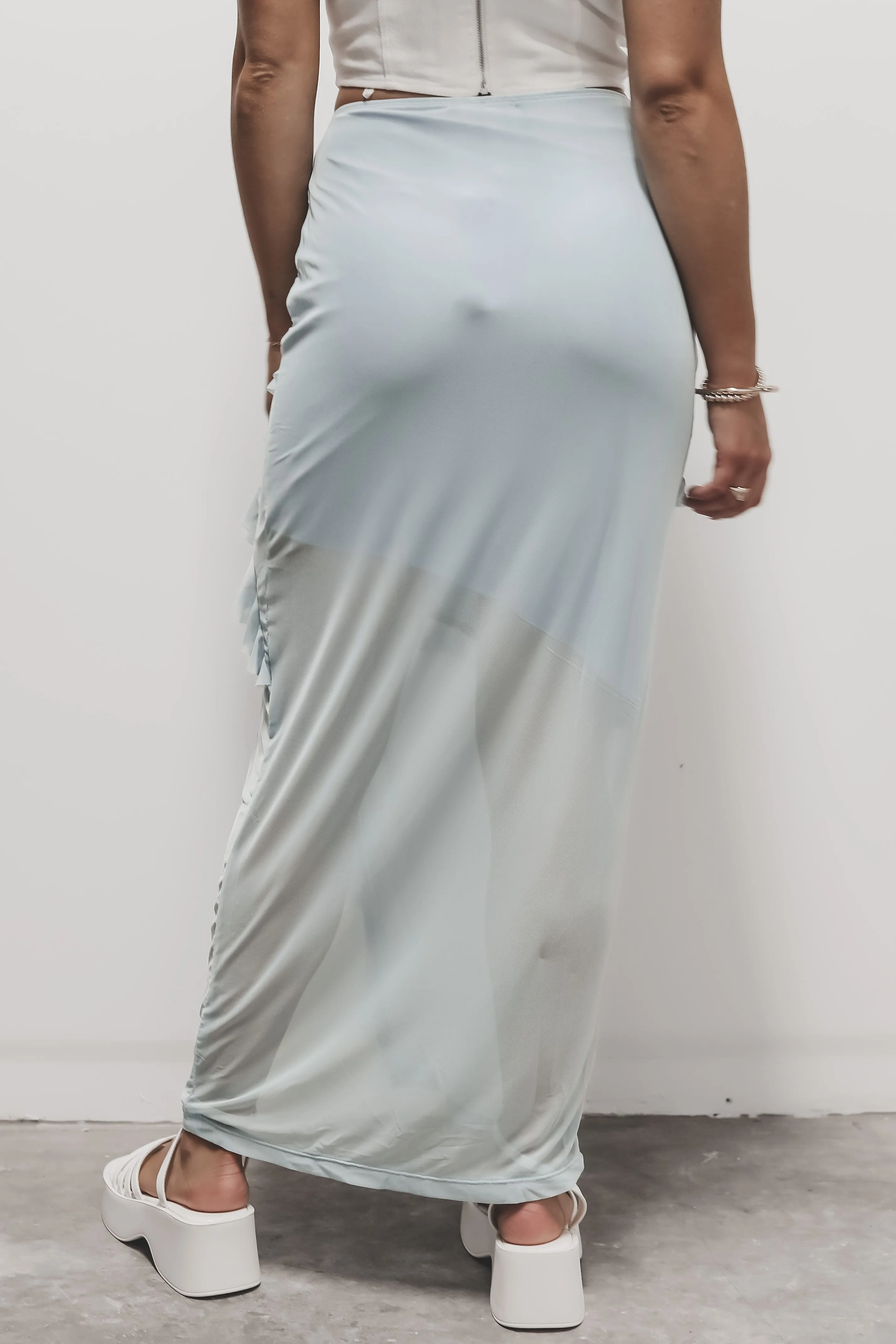 Blown In With Wind Mesh Maxi Skirt